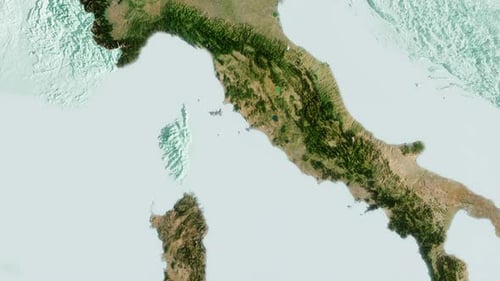 Detailed Satellite View of Italy Zooming Out