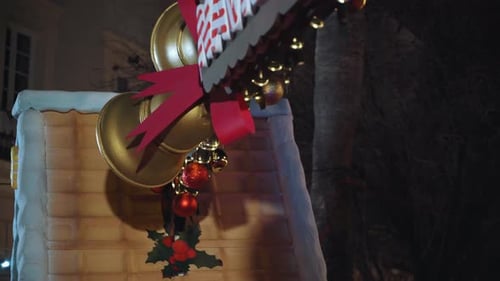 Christmas Bells and Decorations at Night