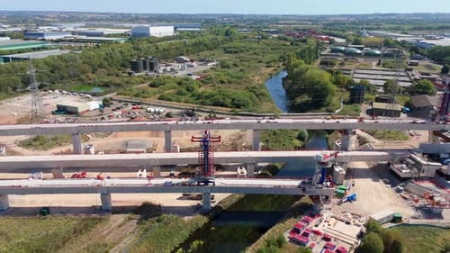 Aerial View of Industrial Construction in the UK
