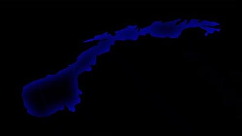 Abstract Blue Glowing Map Shape Animation