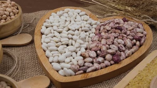 Heart Shaped Bowl Holding Various Beans