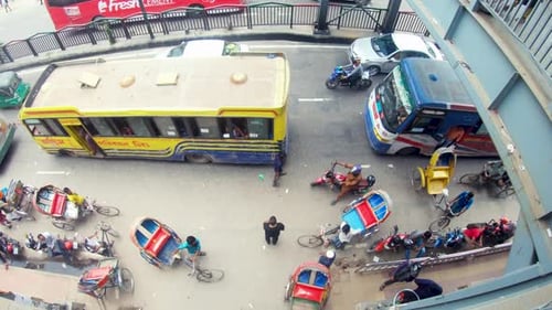 A busy road from Dhaka city