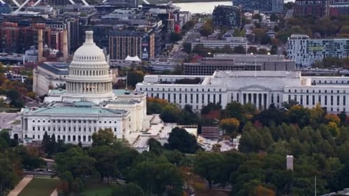 Cinematic And Beautiful View Of Washington DC Cityscape, USA