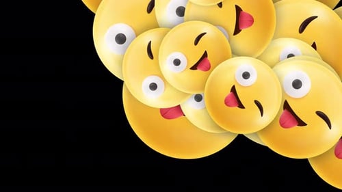 3D Emoji transition 4K Alpha channel | Emoji Falling