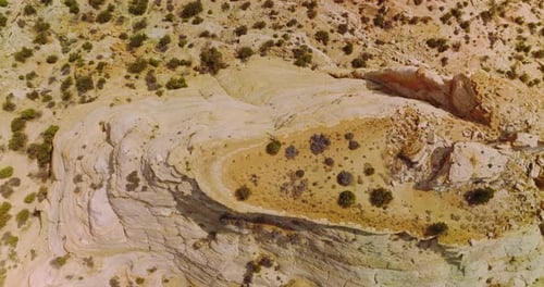 Dry and lifeless landscape of deserted territories in National Park of Utah, USA.