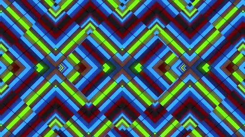 Motif géométrique dynamique aux couleurs éclatantes qui pulsent énergiquement