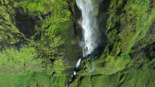 Waterfall Iceland Nature Summer Season Mountain Pure River Landscape Beautiful