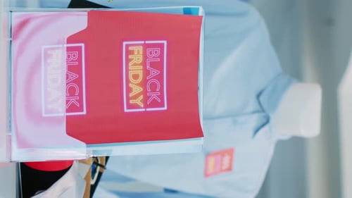 Black Friday Advertisement in Clothing Store