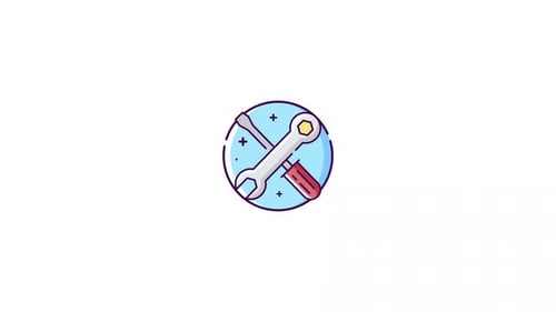 Modern Animated Tools Icon: Wrench and Screwdriver