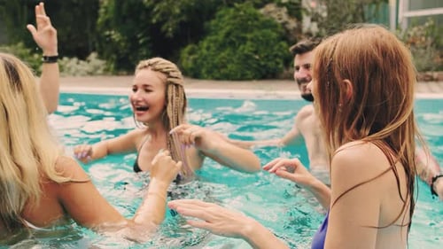 Join Us for a Joyful Summer Pool Party Surrounded By Friends in a Vibrant and Colorful Setting Where