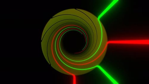 Red And Green Rotating Spiral Lines Strobe Background Vj Loop In 4K