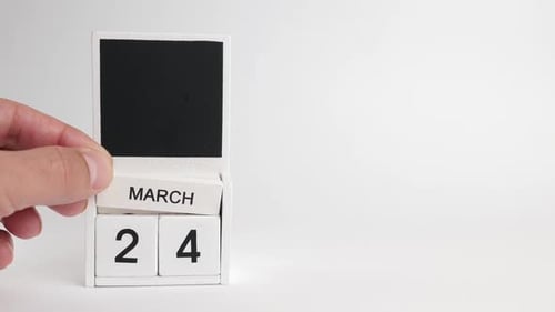 1. Kalender mit dem Datum 24. März und einem Platz für Designer. Illustration für ein Ereignis eines bestimmten
