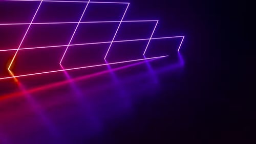 Abstract Neon Purple Pink Lines Glowing Dark Background Digital Art Futuristic Design Technology Lig