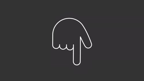 Animated Minimalist Line Hand Pointing Down Icon