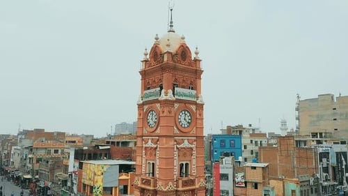 Torre do Relógio de Faisalabad 4K Closeup da Torre do Relógio Colonial em Faisalabad, Paquistão