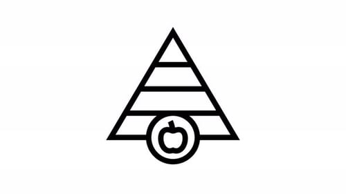 balanced diet line icon animation