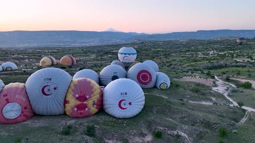 Aerial View Hot Air Baloons in Turkey 4 K