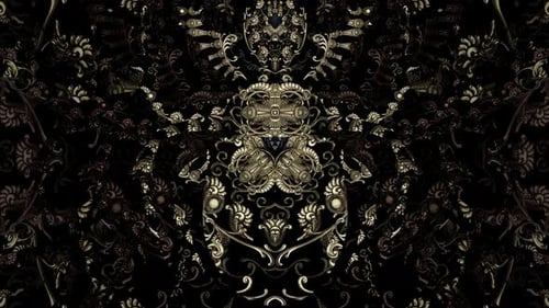 Animated Golden Ornate Scrolling Pattern Background