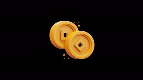 Animated 3D Golden Chinese Coins Loop