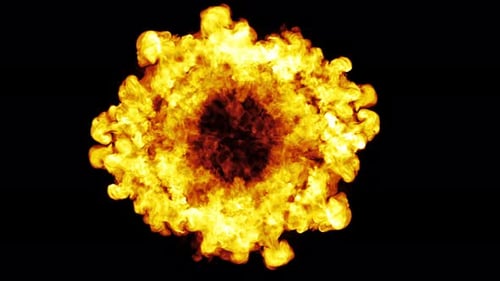 Fiery Explosion Burst Reveal with Abstract Flames