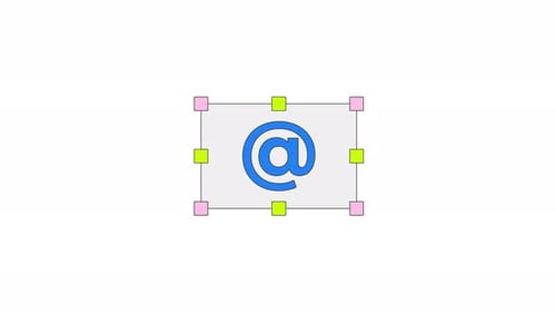 Email symbol with resize handles 2D cartoon object animation
