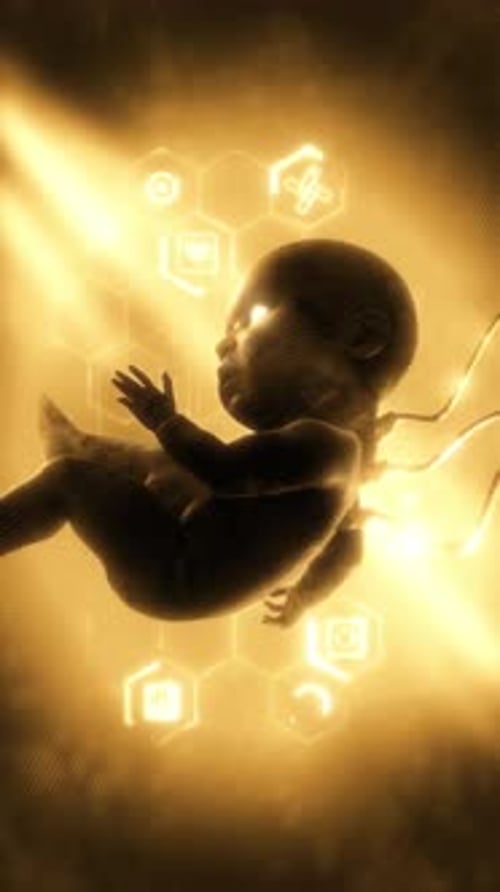 Tech Synthetic Baby Sepia Tone Vertical VJ Loop