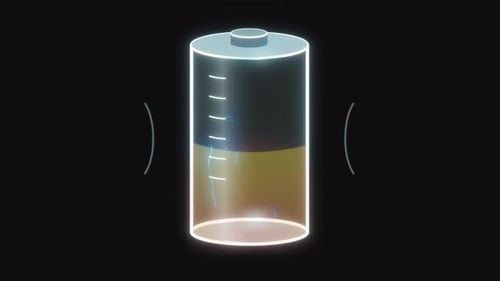 Animated Battery Charging Status Indicator with Neon Glow