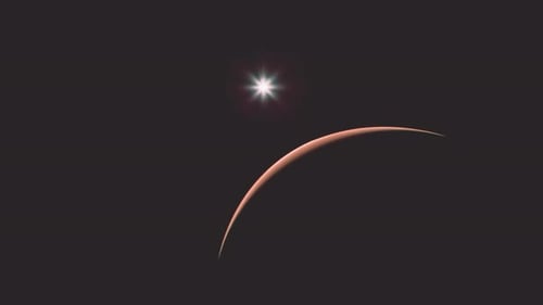 Orbiting Planet Mars in Deep Space