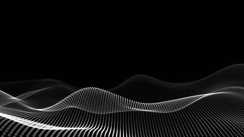 Abstract and technology dots white wave background loop . Dot pattern with halftone effect. abstract