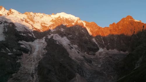 Mountain Range Silhouette Sunrise Aerial View
