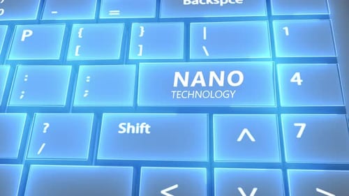 Futuristic Computer Keyboard NANO Technology Text on Key