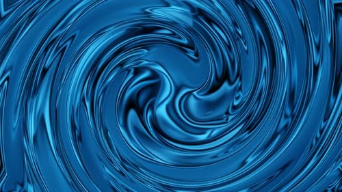Abstract Blue Liquid Swirl Metallic Motion Background