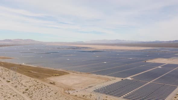 Solar Panel Array in a Solar Farm in the Nevada Desert, Aerial ...