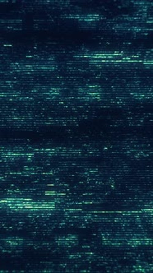 Glitch Data Stream Background With Digital Noise And Futuristic Cyber Animated Background