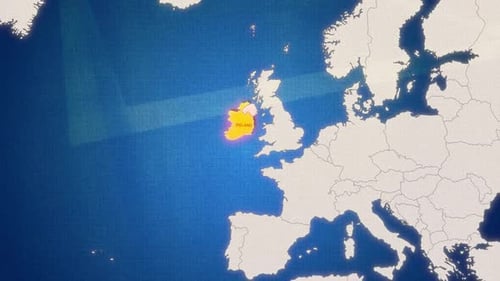 Digital Europe Map Zoom and Country Highlight Animation