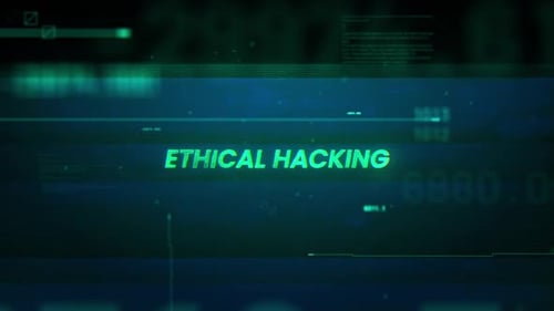 Ethical Hacking Word On Noise Glitch Error Technology Futuristic Data Background