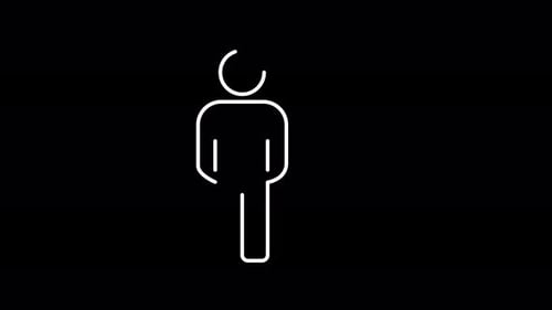 Blue User of man in business suit icon isolated on blue background.