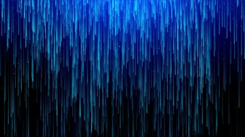 Blue Digital Rain Light Streaks Background