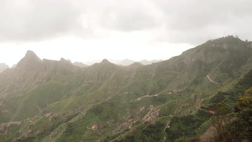 Beautiful Mountains View in Fog on Tenerife Canary Islands