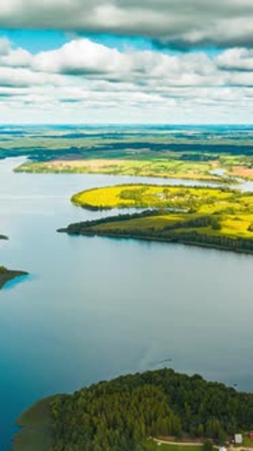 Vertical Vertical Shot Time Lapse Dronelapse Hyperlapse Of Residential Area With Houses In