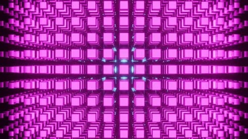 Pink and Cyan Abstract Cube Volume Background VJ Loop in HD