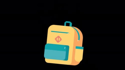 Bolsa amarilla saltando a la escuela Alpha Channel 4K