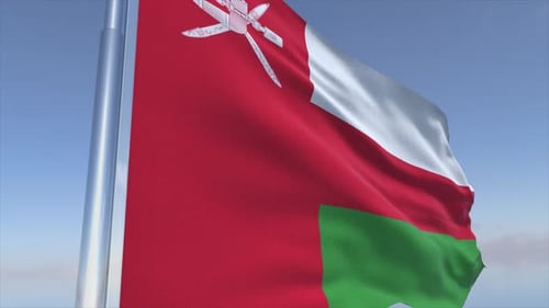 Oman Flag Background Broadcast Ready 4K