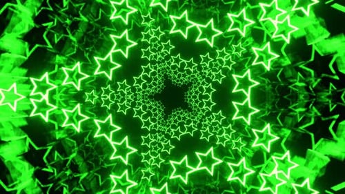 Grüner sternförmiger Hintergrund Vj Loop In 4K