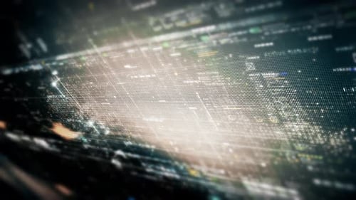 Pantalla HUD de simulación de matriz de datos futurista 06