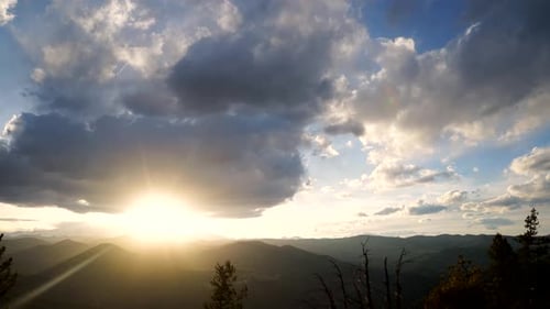 Time lapse of sunset over the Rocky Mountains, Boulder, Colorado, USA