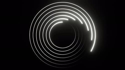 White Seamless Neon Circles Background Vj Loop In 4K