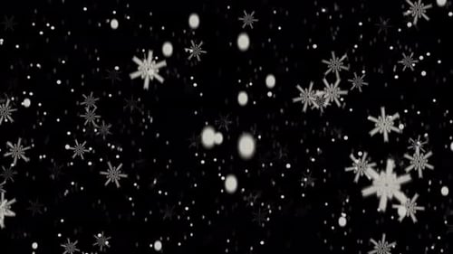 Neve caindo sobre fundo transparente.