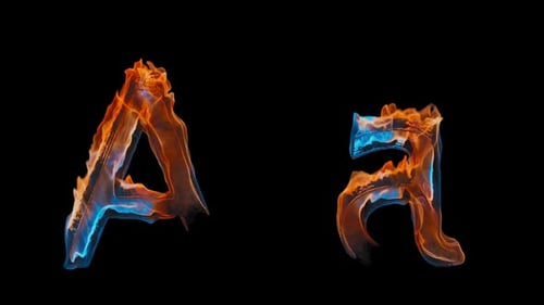 Flaming Letters A and a in Vibrant Colors