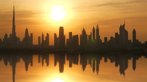 Majestic Silhouette View of the Central Business Districts